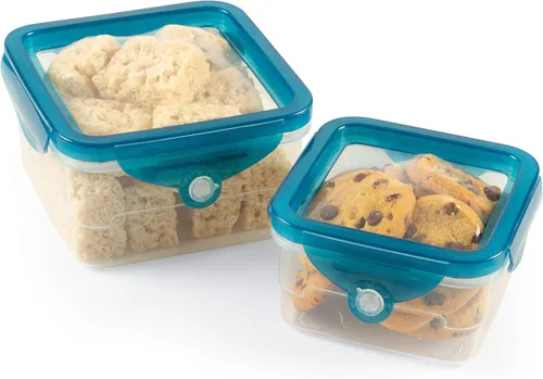 Miniatura 6 de Handy Gourmet Flexi-Top - Recipientes reutilizables, sin BPA, cuadrados, juego de 2