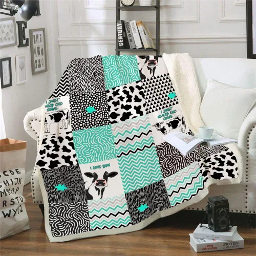 Manta con estampado de vaca, decoración de vaca, manta para niñas y mujeres, regalo de Navidad, San Valentín, cumpleaños, manta suave y linda con