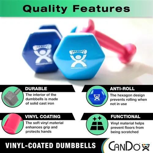 Miniatura 4 de CanDo - Mancuernas con revestimiento de vinilo