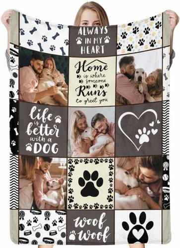Miniatura 21 de Artsadd Manta conmemorativa personalizada con fotos para la pérdida de perros y gatos, manta conmemorativa personalizada, regalos de memoria amorosa