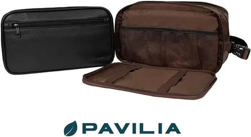 Miniatura 8 de PAVILIA - Bolsa de aseo para hombres, estuche de viaje esencial con kit de afeitado Dopp, bolsa de viaje organizadora de artículos de tocador