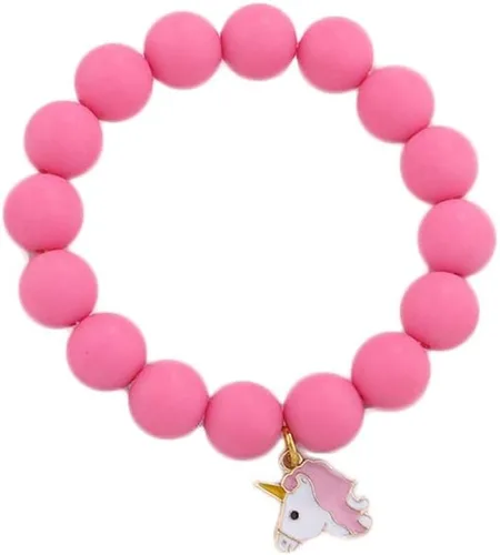 Caiyao Pulsera colorida con cuentas para niñas, diseño de arcoíris, girasol, corazón, meteorito, Kylin, pulsera con dije de dibujos animados