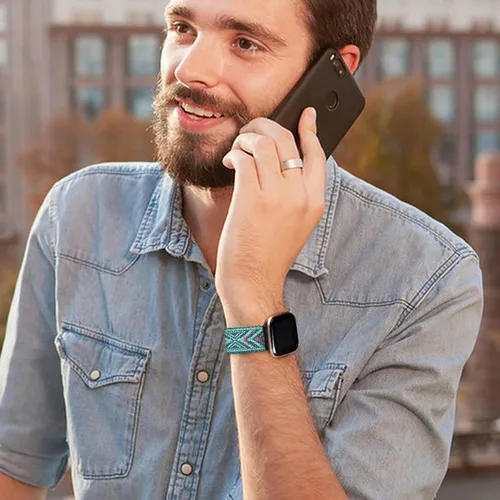 Miniatura 6 de Paquete de 5 bandas compatibles con Fitbit Versa 2 para mujeres/Versa Lite/SE, suave banda de nylon trenzada ajustable para un solo bucle
