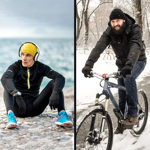 Miniatura 6 de ALPIDEX Guante interior guantes ligeros para correr, forro delgado y cálido, para deportes de invierno, para hombres y mujeres, guantes interiores