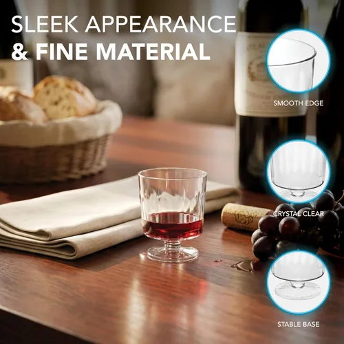 Miniatura 3 de Party Essentials Mini vasos desechables de plástico de 2 onzas, para degustaciones de vino, porciones pequeñas, muestras de alimentos, condimentos