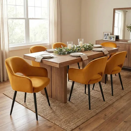 Miniatura 9 de Ya-Home Juego de 2 sillas de comedor giratorias modernas, cómodas sillas laterales tapizadas de piel sintética con respaldo hueco, patas de metal