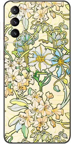 Miniatura 107 de Berkin Arts Funda compatible con Samsung Galaxy S22 Ultra, funda de silicona Art Nouveau Floral Flower (Clematis by Alphonse Mucha)
