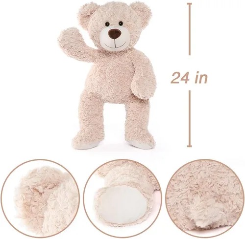 Miniatura 4 de Tezituor Oso de Peluche Marrón Beige de 24 Pulgadas - Juguetes de Oso de Peluche para Niños y Niñas