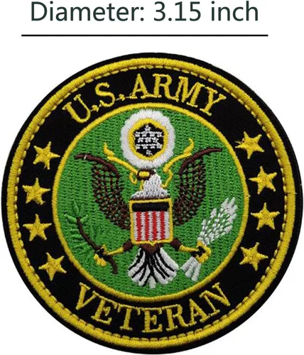 Miniatura 2 de Parches de moral militar, insignias de veteranos del ejército de EE. UU., emblema táctico con apliques de gancho y bucle para chaqueta, ropa, bolso