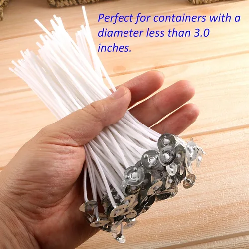 Miniatura 6 de MILIVIXAY 100 mechas de vela de 8 pulgadas, mechas preenceradas para hacer velas.
