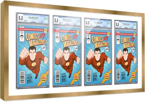 Miniatura 77 de Marco de cómic con paspartú para 8 CGC, CBCS o PGX Graded Comics - Marco de cómic blanco para cómics de 8.125 x 13 pulgadas Marco blanco