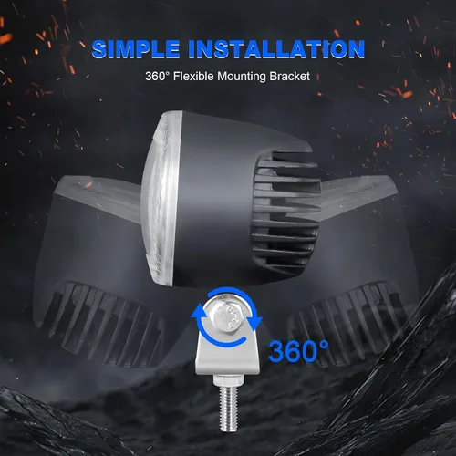 Miniatura 5 de Luz LED redonda de advertencia de seguridad para carretilla elevadora, luces de carretilla elevadora de 10 W con 2 chips LED de alto brillo, foco