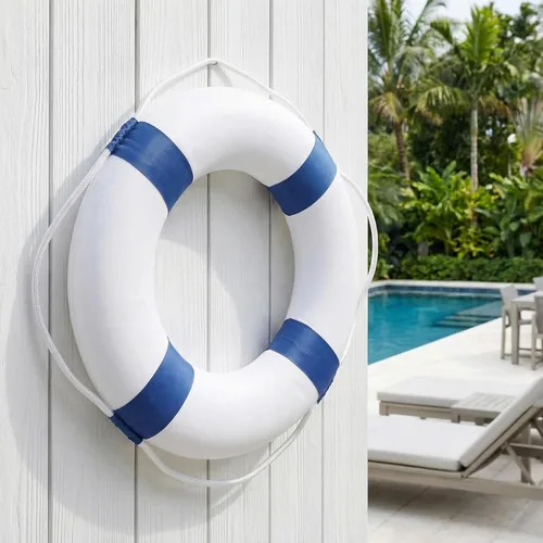 Miniatura 2 de 20 pulgadas / 19.7 in de seguridad para piscina, anillo de tiro de boya - Anillos de espuma de natación para decoración de pared de piscina Azul 20