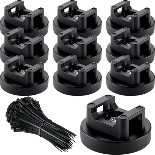 Miniatura 7 de Yookeer 120 piezas de soporte magnético para cables, multiusos, bases magnéticas de gestión de cables con cremallera resistente, montaje de bridas