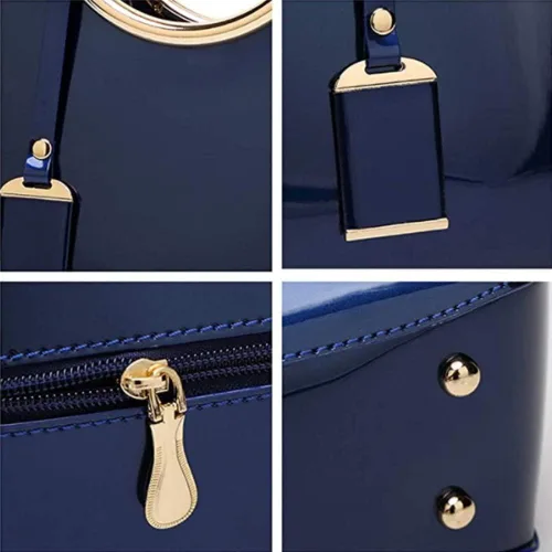 Miniatura 7 de Rullar Bolso elegante de las mujeres y bolso de la manija superior del bolso de la manija de la bolsa de cuero de patente de la totalizador