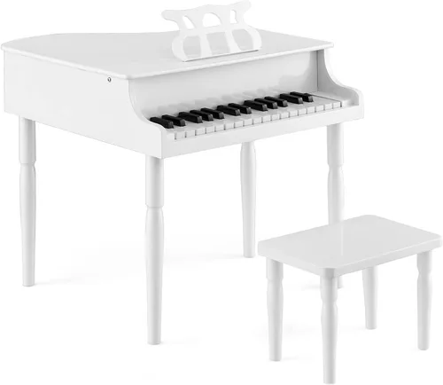 Miniatura 15 de Costzon Piano Clásico para Niños, Piano de Madera de 30 Teclas con Soporte para Partituras y Asiento, Mini Juguete Musical para Niños, Ideal