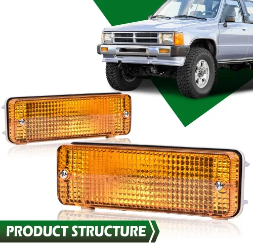 Miniatura 2 de GRAND ORANGE Juego de luces de giro y estacionamiento delanteras, compatibles con Toyota 4Runner 1984-1989 y Toyota Pickup 1984-1988 8151089130