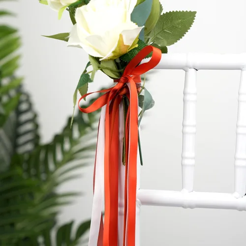 Miniatura 6 de Cinta de Terracota de 3/8 Pulgadas Cinta de Satén Naranja Quemado Delgada 6 Rollos Surtidos para Manualidades Boda Baby Shower Decoración Envoltorio