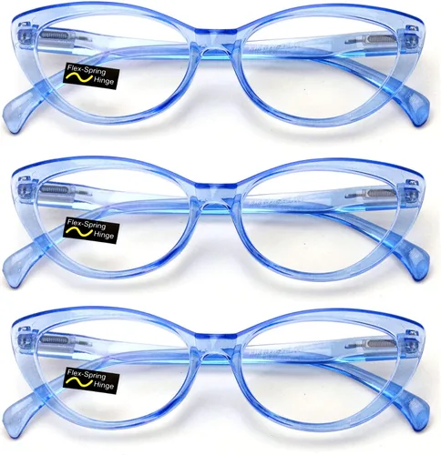 Miniatura 7 de 3 pares de gafas de lectura para mujer, diseño floral, translúcido, transparente, transparente, para lectura 3 Rosa