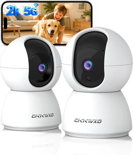 Miniatura 10 de Cámara de seguridad WiFi para interiores de 2.4 y 5GHz, cámara de 2K/3MP para seguridad del hogar, cámara para mascotas con panorámica/inclinación