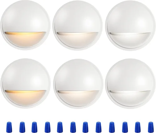 Miniatura 12 de CLOUDY BAY [Paquete de 6] Luces LED de Cubierta para Exteriores de Bajo Voltaje 3CCT, 2700K/3500K/5000K Seleccionables, Luz con Cable