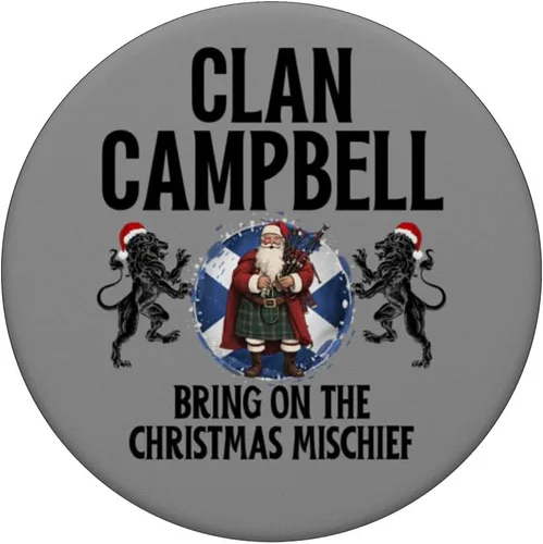 Miniatura 3 de Campbell Clan Christmas Scottish Family Name Party PopSockets MagSafe PopGrip para iPhone