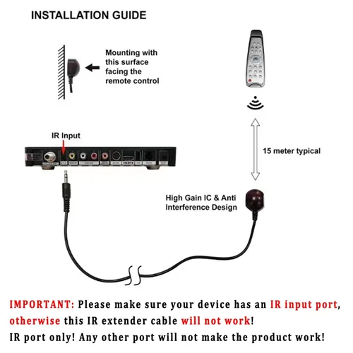 Miniatura 2 de Herfair Cable extensor de control remoto infrarrojo con conector de 0.138 in para espectro de 38-56 KHz, Motorola, Arris Xfinity, Comcast, Verizon
