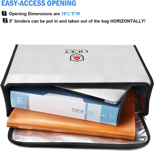 Miniatura 4 de Bolsa de Documentos Ignífuga - Caja Ignífuga [Aislada Térmica] Cajas de Seguridad Ignífugas para el Hogar Bolsa Ignífuga Grande Cremallera