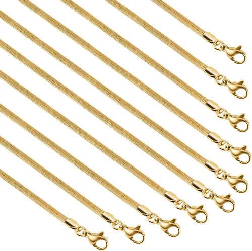 Miniatura 8 de UMAOKANG Cadena de joyería para hacer joyas, cadenas de acero inoxidable chapadas en oro, suministros para hacer joyas a granel, Acero inoxidable