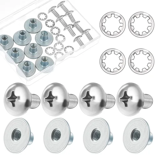 Landhoow 4 juegos de tornillos para placa trasera de fútbol, tornillos Chicago, accesorios de placa trasera de fútbol, incluye cabeza de armadura,