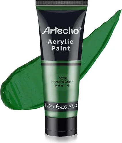 Miniatura 53 de Artecho - Pintura acrílica blanco titanio (120 ml / 4.05 oz), tubos de pintura para manualidades artísticas sobre lienzo, piedra, roca, madera