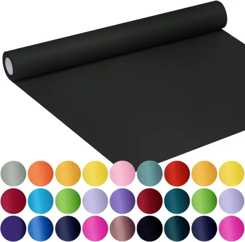 SMART&CASUAL Papel de regalo negro de 17.8 x 760 pulgadas (63 pies) de papel kraft para regalo, tablón de anuncios, ramos, flores, niños, embalaje