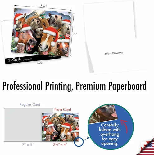 Miniatura 6 de The Best Card Company Paquete variado de 10 tarjetas navideñas de animales con sobres, humor silvestre festivo para hombres y mujeres