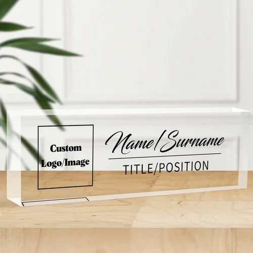 Miniatura 37 de Placa de nombre de escritorio personalizada, placas de identificación acrílicas para escritorio, decoración de oficina, regalos personalizados