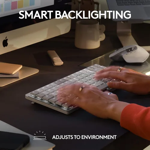 Miniatura 4 de Logitech MX Mechanical Mini - Teclado inalámbrico iluminado para Mac, interruptores de rendimiento de bajo perfil, teclas táctiles silenciosas, Gris