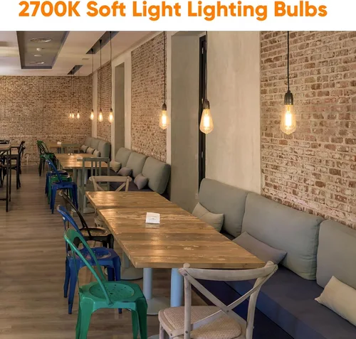 Miniatura 9 de WIHTU – Bombillas LED de filamento, bombillas LED Edison vintage brillantes de 6 W, bombillas de luz cálida ST58 de 2700 K con CRI 85+, base
