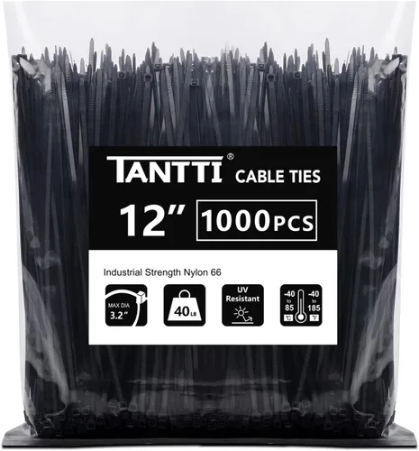 Miniatura 13 de Bridas de 4 pulgadas (paquete de 200), bridas pequeñas con resistencia a la tracción de 18 libras, color negro, por TANTTI Supply Resistencia a