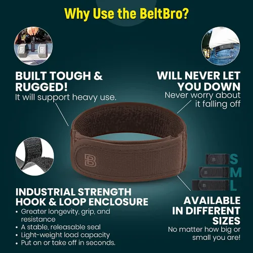 Miniatura 3 de BeltBro Titan - Cinturón elástico sin hebilla para hombre, se adapta a trabillas de cinturón de 1.5 pulgadas, cómodo y fácil de usar