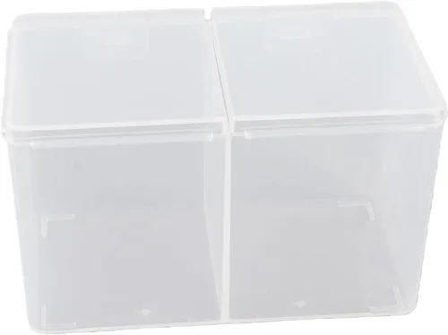 Miniatura 4 de Organizador de almohadillas de algodón con 2 compartimentos, organizador de brochas de maquillaje, soporte de hisopos de algodón para cosméticos