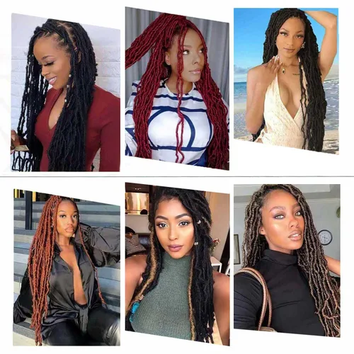 Miniatura 6 de 6 Paquetes Soft Locs Cabello de Ganchillo Pre Looped Faux Locs Trenzas de Ganchillo Goddess Locs Dreadlocs Cabello Sintético Para Mujeres Negras 1b
