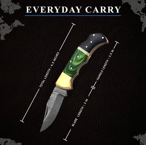 Miniatura 4 de Edición limitada, cuchillo de bolsillo de damasco, cuchillo de bolsillo de damasco con clip, cuchillo de bolsillo para hombres, cuchillo de Madera