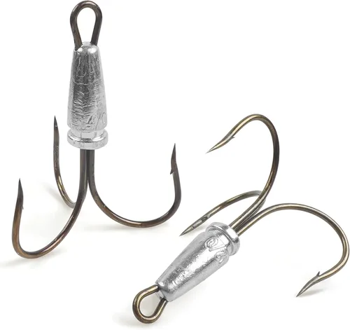 Ganchos de enganche para enganchar ganchos agudos pesados, 4 ganchos de pesca con peso grandes para peces agudos para pesca de cebo, trucha, lubina,