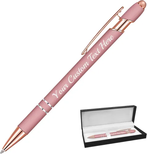Miniatura 12 de Hasta 500 bolígrafos personalizados a granel con logotipo de mensaje de nombre comercial, bolígrafos grabados personalizados con lápiz óptico