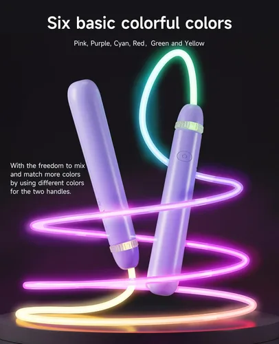 Miniatura 2 de LED Light Up Jump Rope for Kids and Adult, Adjustable Glowing Skipping Rope for Boys and Girls, Colorful Luminous Jumping Rope for Fitness and