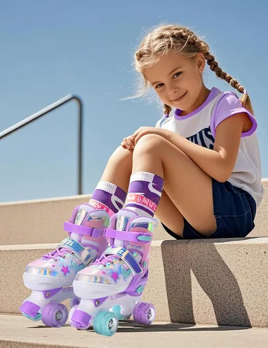 Miniatura 7 de SULIFEEL - Patines ajustables para niños para niños de 3-5, 5-8, 6-12 años con ruedas iluminadas ajustables de 4 tamaños, el mejor regalo para niños