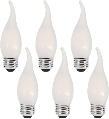 Miniatura 9 de Sunaiony Bombillas LED de candelabro esmeriladas E26 de base media 2W regulables, luz blanca suave 3000K equivalente a 25W, bombillas LED 2W 3000K-8