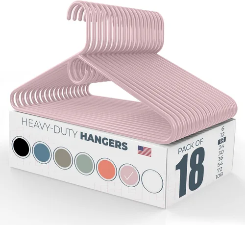 Miniatura 98 de Perchas de plástico resistentes hechas en Estados Unidos a granel, 20, 30, 50, 100 unidades disponibles, perchas de plástico fuertes, perchas