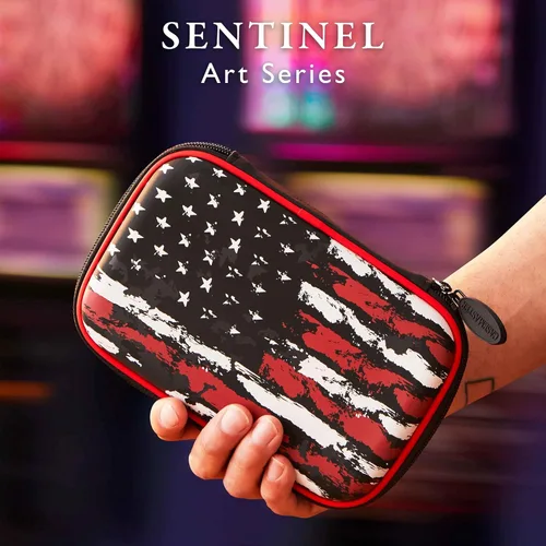 Miniatura 6 de Casemaster Sentinel - Estuche para dardos con 6 puntas de acero o punta suave, totalmente montado, funda rígida de EVA con espuma, resistente al