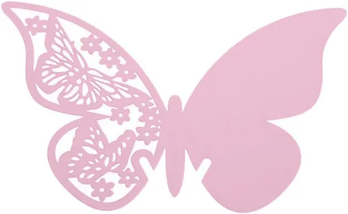 Miniatura 5 de AKOAK Papel perlado con diseño de mariposa, número de mesa, tarjeta de nombre, copa de vino, decoración de pared, calcomanías para decoración