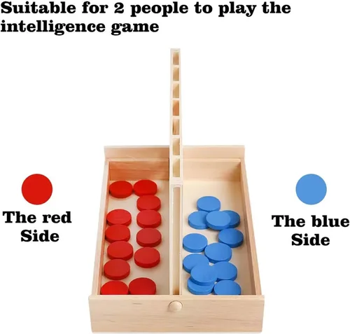Miniatura 3 de Juego de madera 4 en una fila - Juego clásico de estrategia para adultosConecta los 4 discos del mismo color en una fila - Juegos de viaje